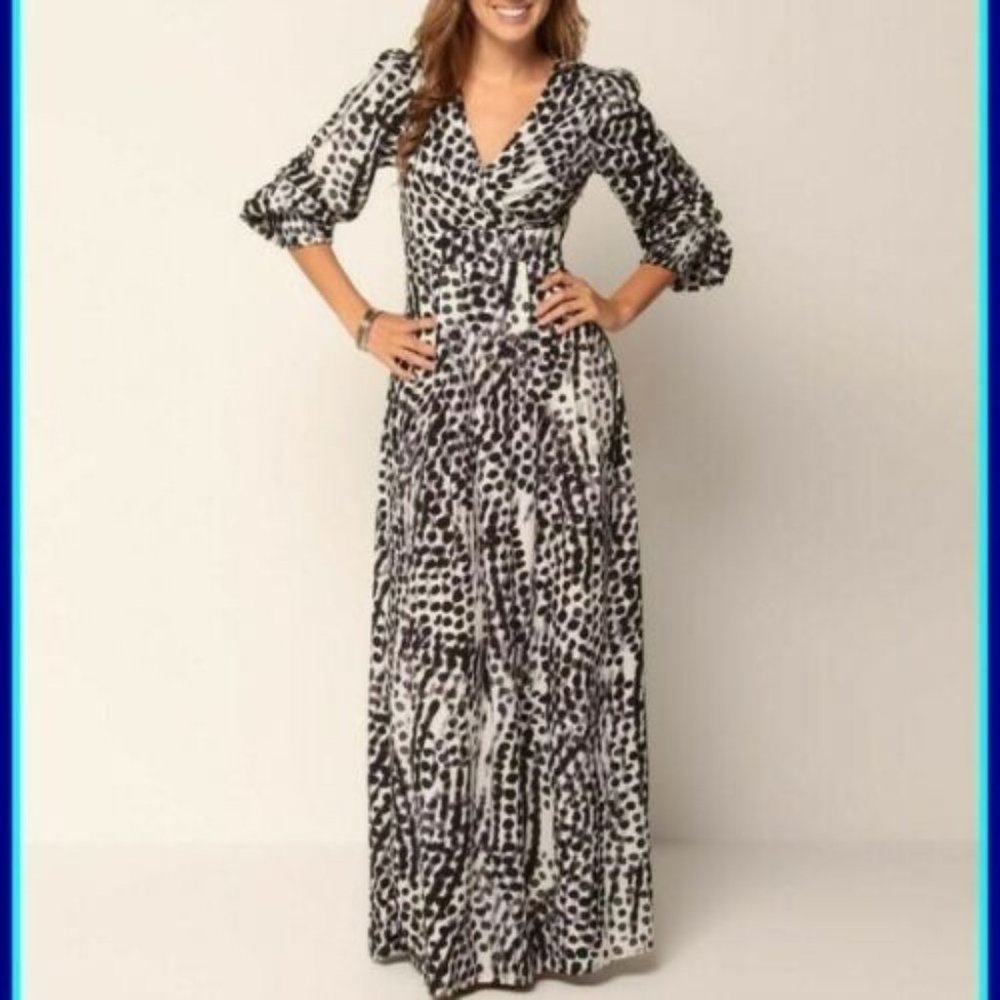 Eliza J M 8 Animal print Maxi dress long sleeve